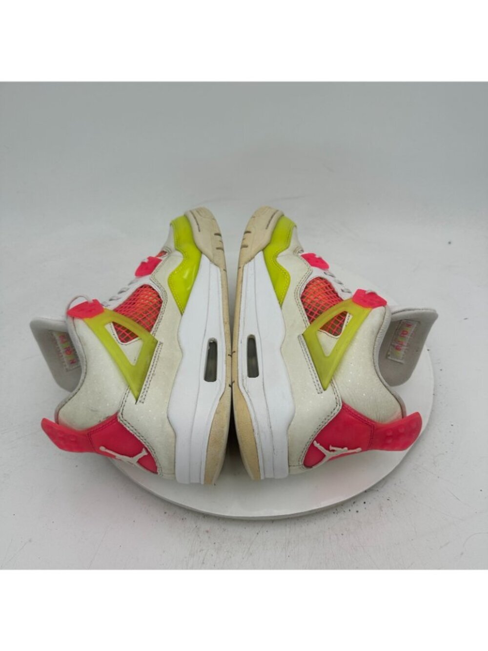 Nike Air Jordan 4 Youth Size 6Y Women 7.5 CV7808 100 Lemon Pink Blast White Shoe - Picture 6 of 11